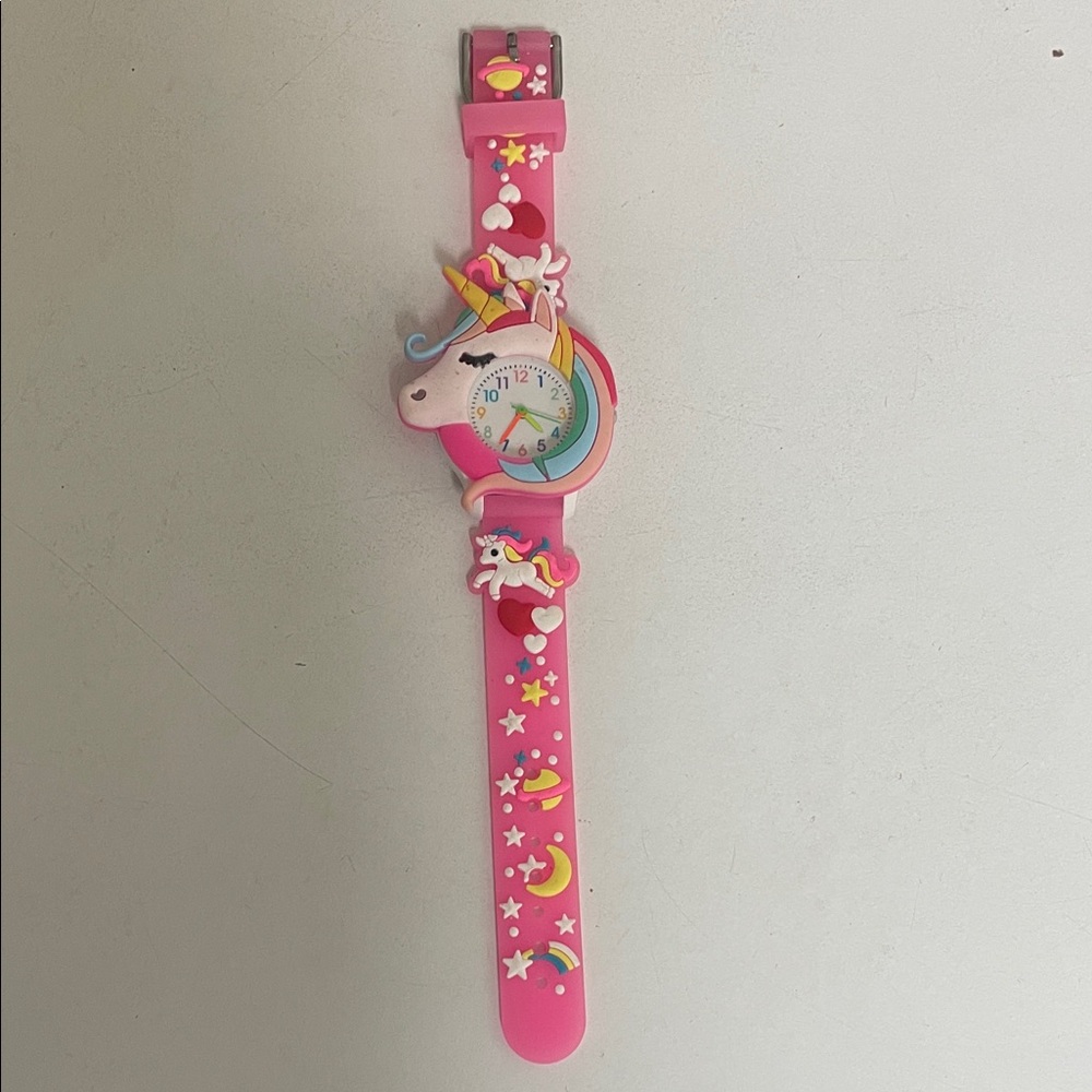 Source Unknown Pink Unicorn Kids Watch with Rainbow Accent